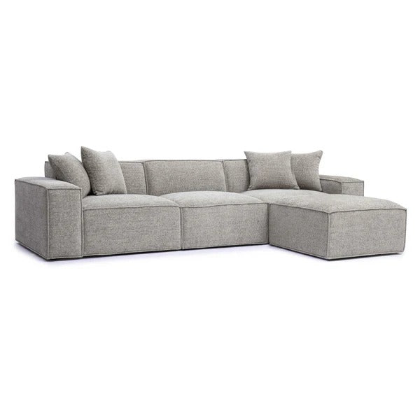 Mindy Chenille Basketweave Modular Sectional