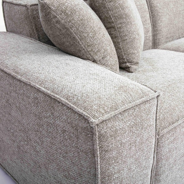 Mindy Chenille Basketweave Modular Sectional