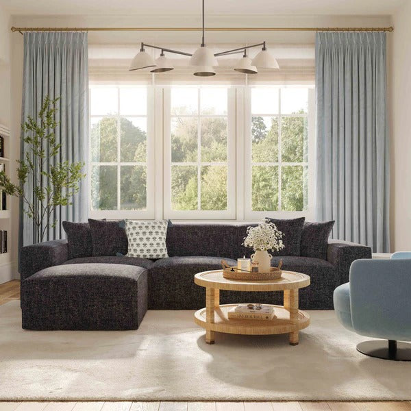 Mindy Chenille Basketweave Modular Sectional