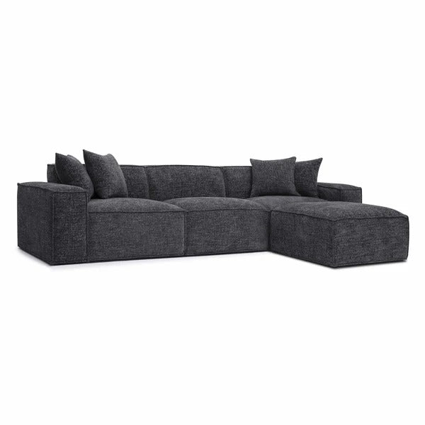 Mindy Chenille Basketweave Modular Sectional