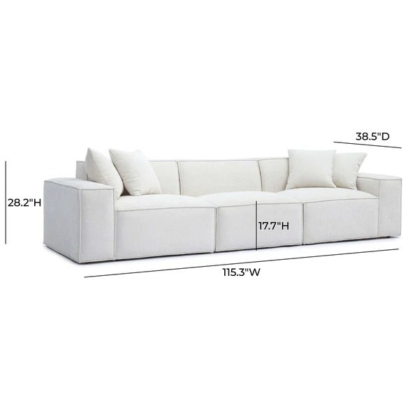 Mindy Chenille Basketweave Modular Sofa