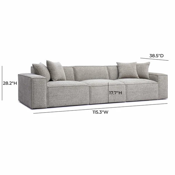 Mindy Chenille Basketweave Modular Sofa
