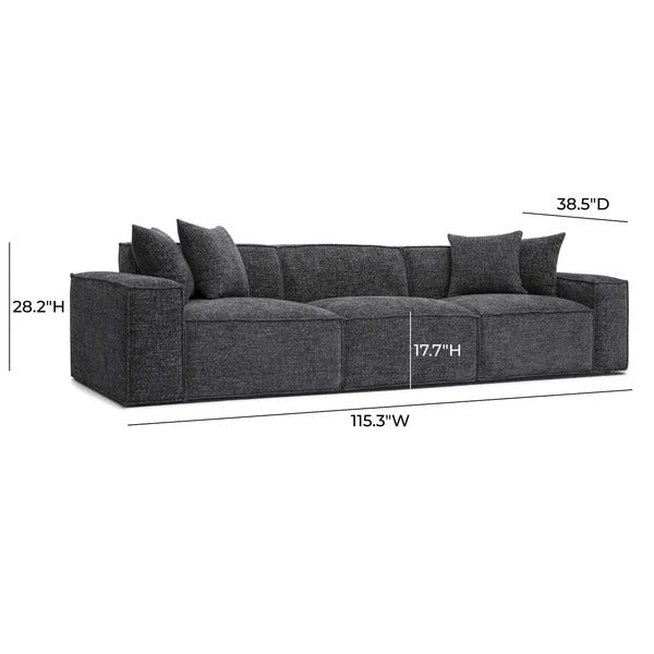 Mindy Chenille Basketweave Modular Sofa