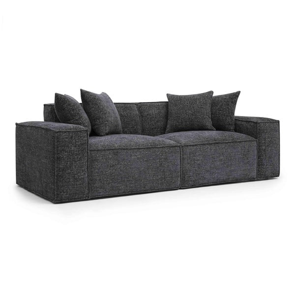 Mindy Chenille Basketweave Modular Loveseat