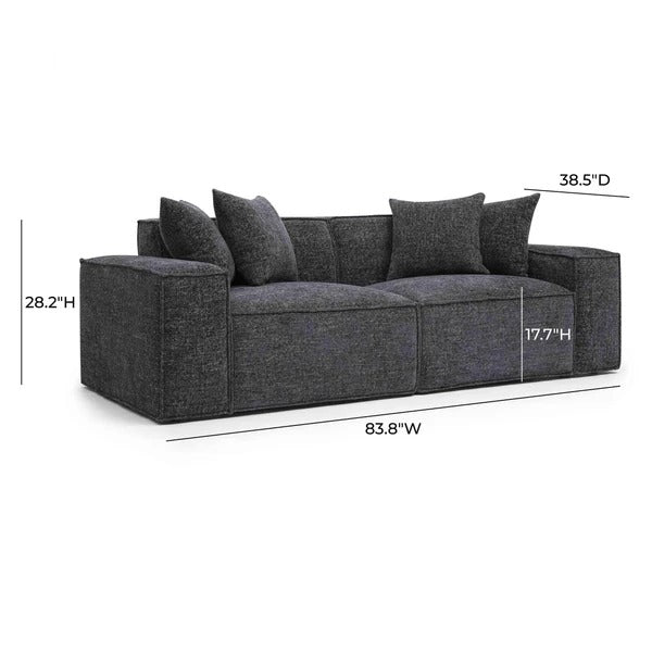 Mindy Chenille Basketweave Modular Loveseat