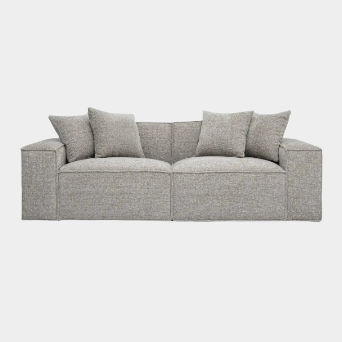 Mindy Chenille Basketweave Modular Loveseat