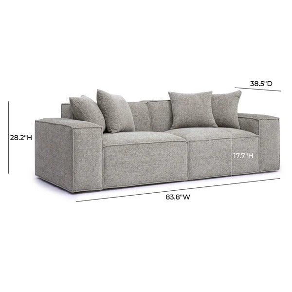 Mindy Chenille Basketweave Modular Loveseat