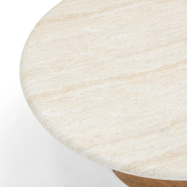 Cynthia Travertine Concrete Indoor / Outdoor Coffee Table