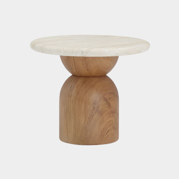 Cynthia Travertine Concrete Indoor / Outdoor Side Table