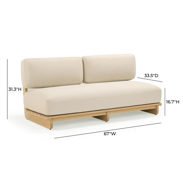 Reavan Cream Outdoor Lounge Sofa