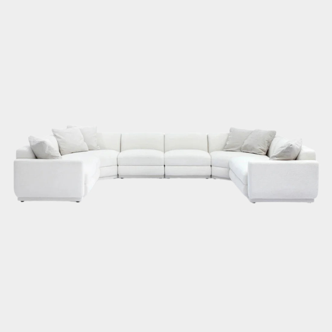 Perry Cream Chenille Modular Large U-Sectional