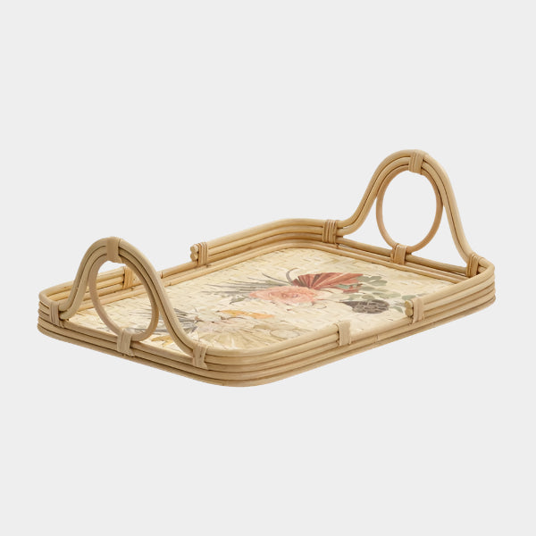 Corey Floral Bamboo Tray