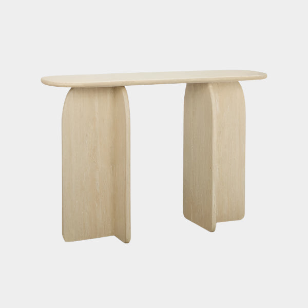 Clementine Faux Travertine Console Table