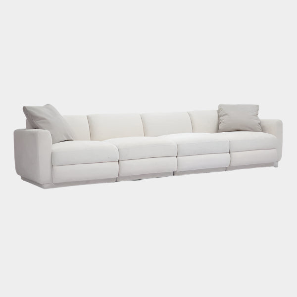 Perry Cream Chenille Modular Long Sofa
