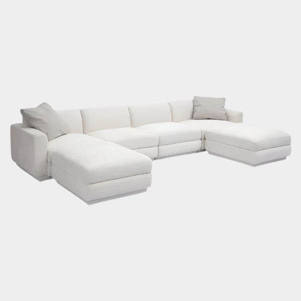 Perry Cream Chenille Modular U-Sectional