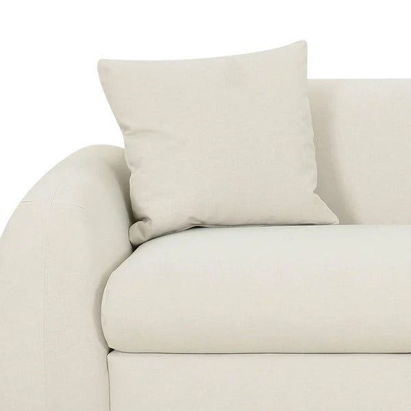 Kourtney Cream Faux Mohair 100" Sofa