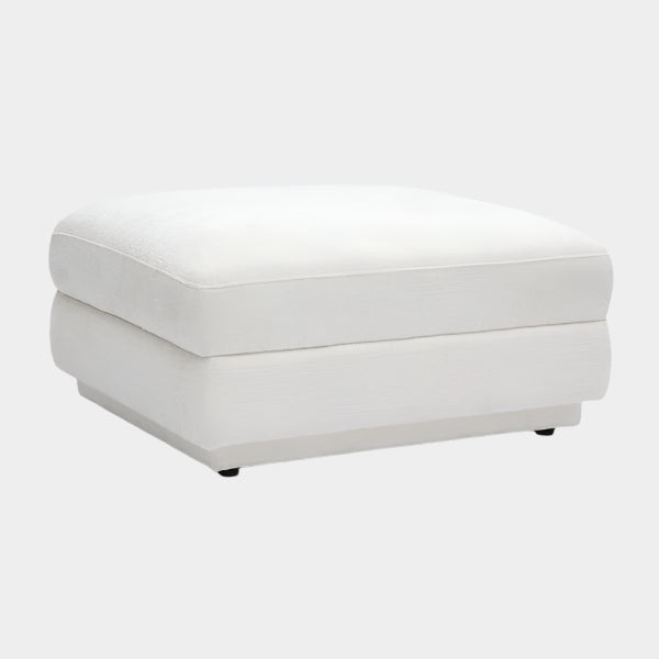 Perry Cream Chenille Modular Ottoman