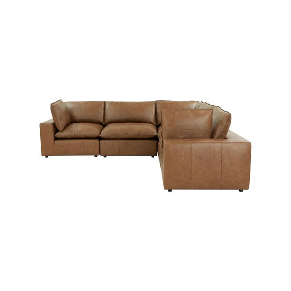 Cali Brown Leather Modular 5-Piece L-Sectional
