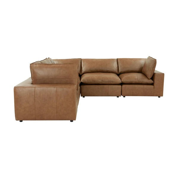 Cali Brown Leather Modular 5-Piece L-Sectional
