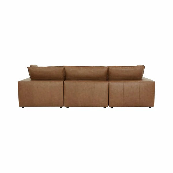 Cali Brown Leather Modular 4-Piece Sectional