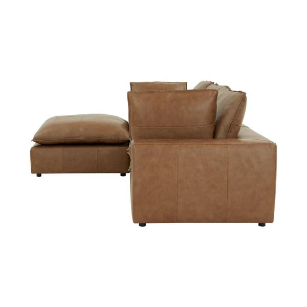 Cali Brown Leather Modular 4-Piece Sectional