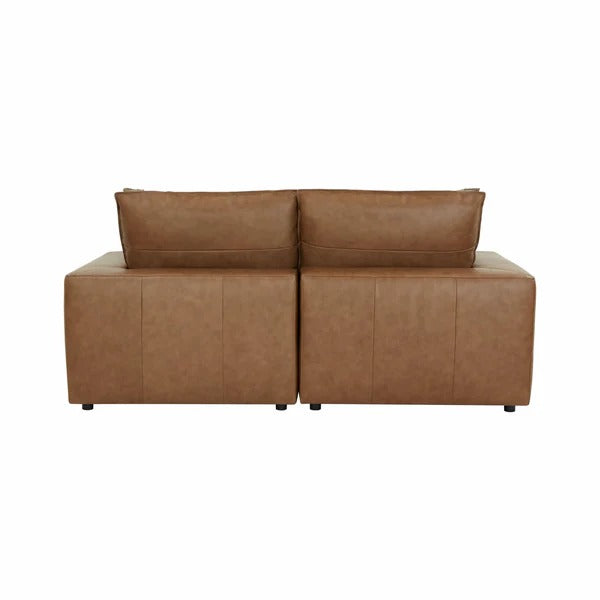 Cali Brown Leather Modular Loveseat