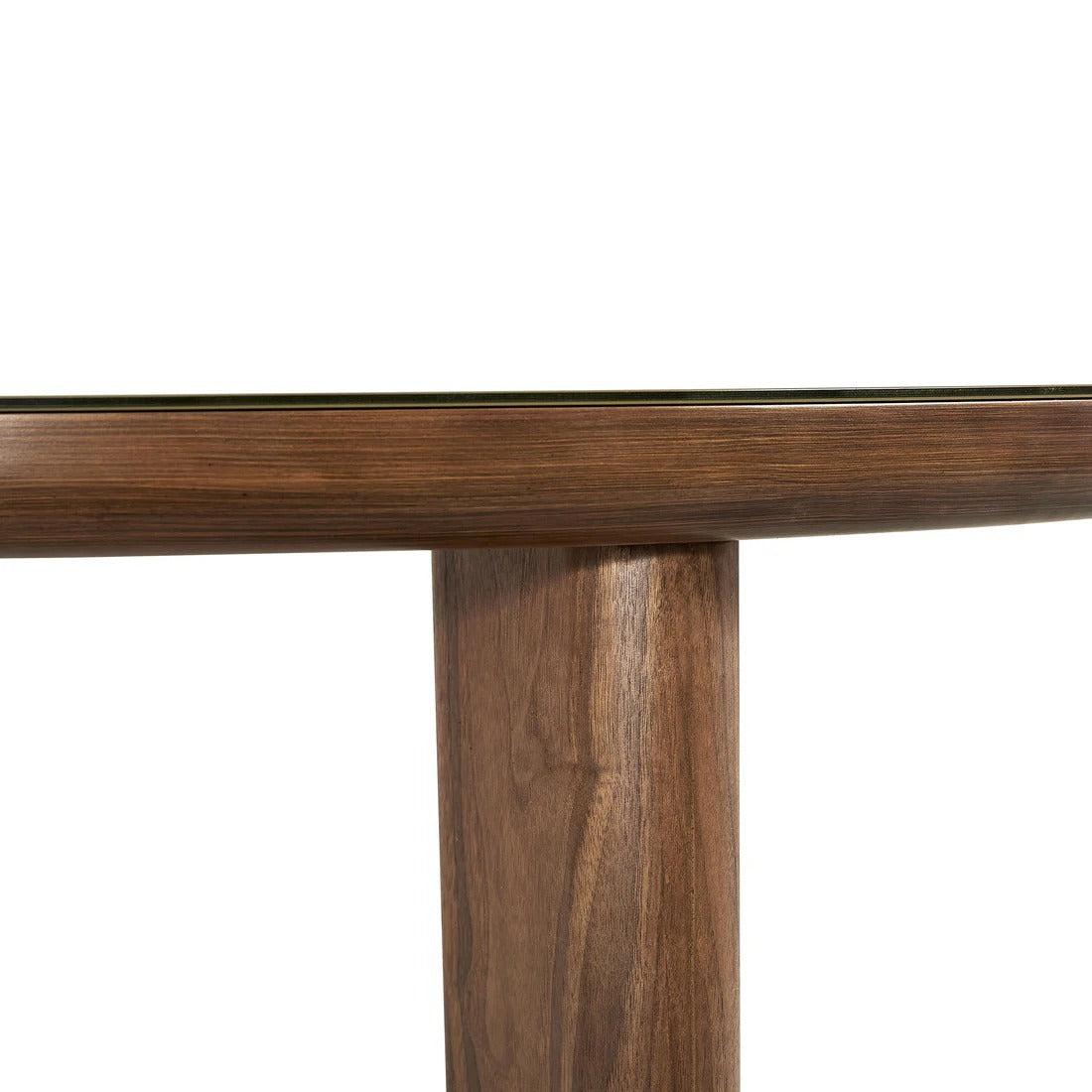 Oani Walnut and Glass 51" Round Dining Table