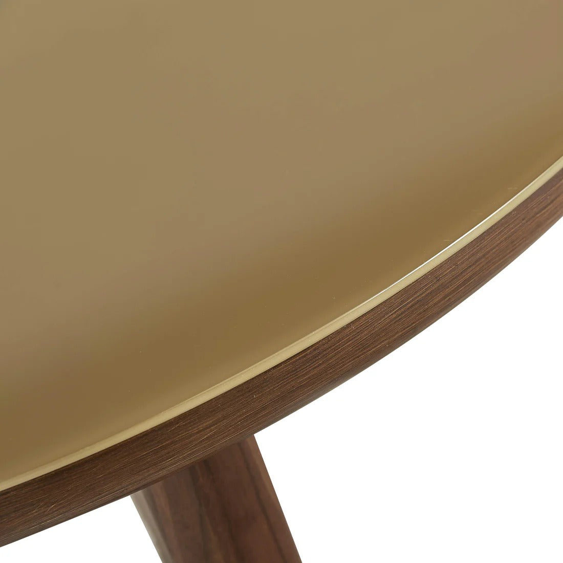 Oani Walnut and Glass 51" Round Dining Table