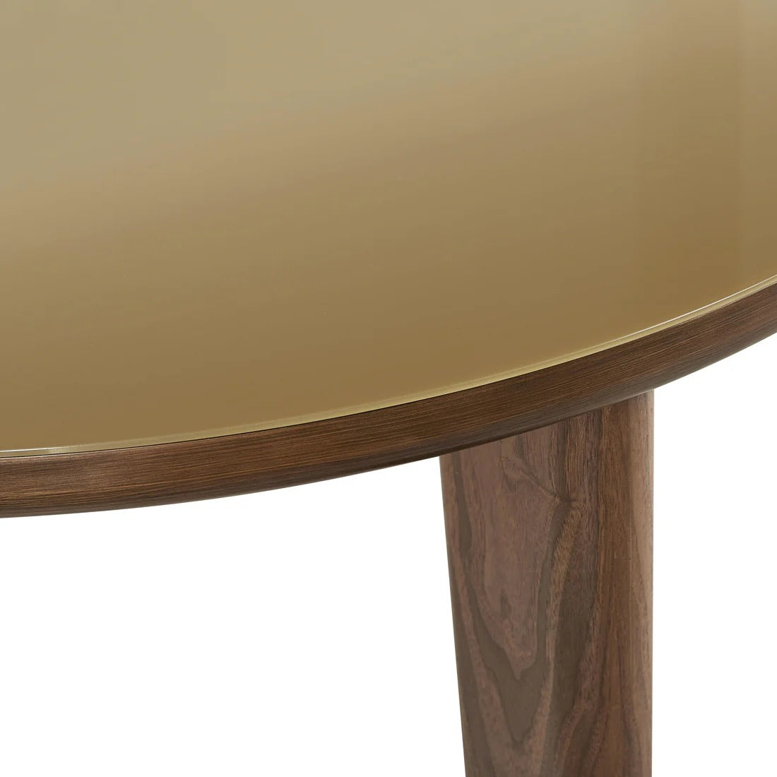 Oani Walnut and Glass 51" Round Dining Table