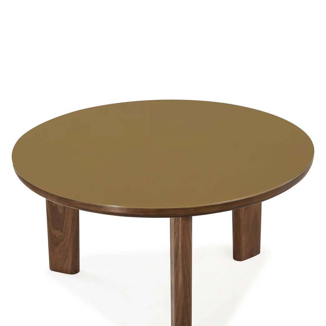 Oani Walnut and Glass 51" Round Dining Table