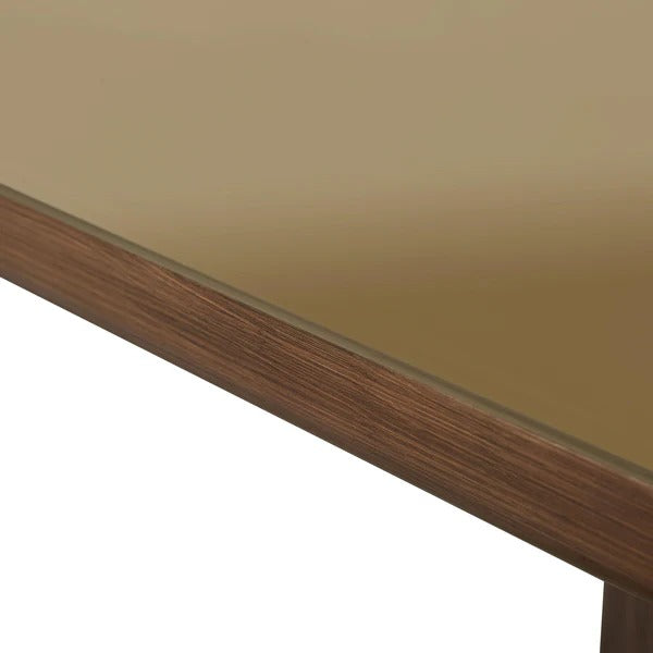 Oani Walnut and Glass 83" Rectangular Dining Table