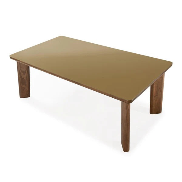 Oani Walnut and Glass 83" Rectangular Dining Table