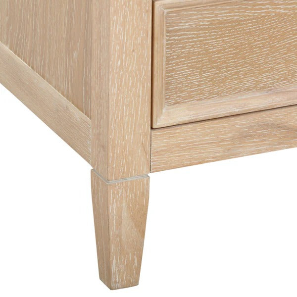 Bristol Park Whitewashed Oak Wood Open Nightstand