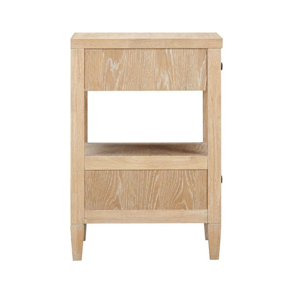 Bristol Park Whitewashed Oak Wood Open Nightstand