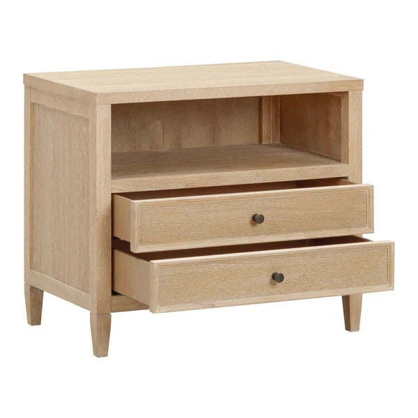Bristol Park Whitewashed Oak Wood Large Nightstand