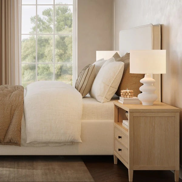 Bristol Park Whitewashed Oak Wood Large Nightstand