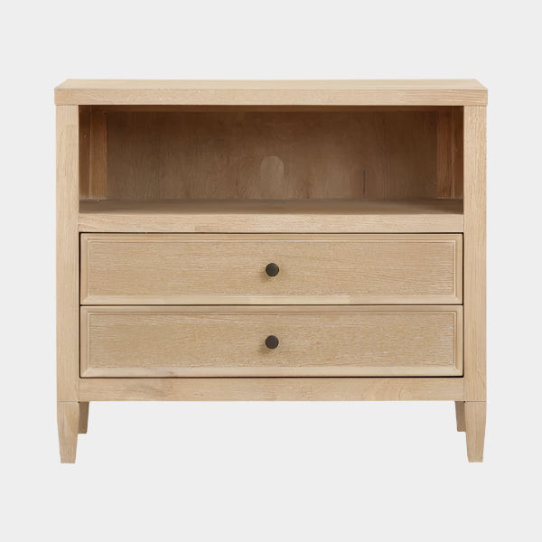 Bristol Park Whitewashed Oak Wood Large Nightstand