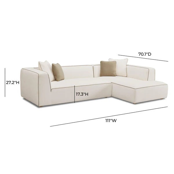 Tristine Cream Linen Sectional