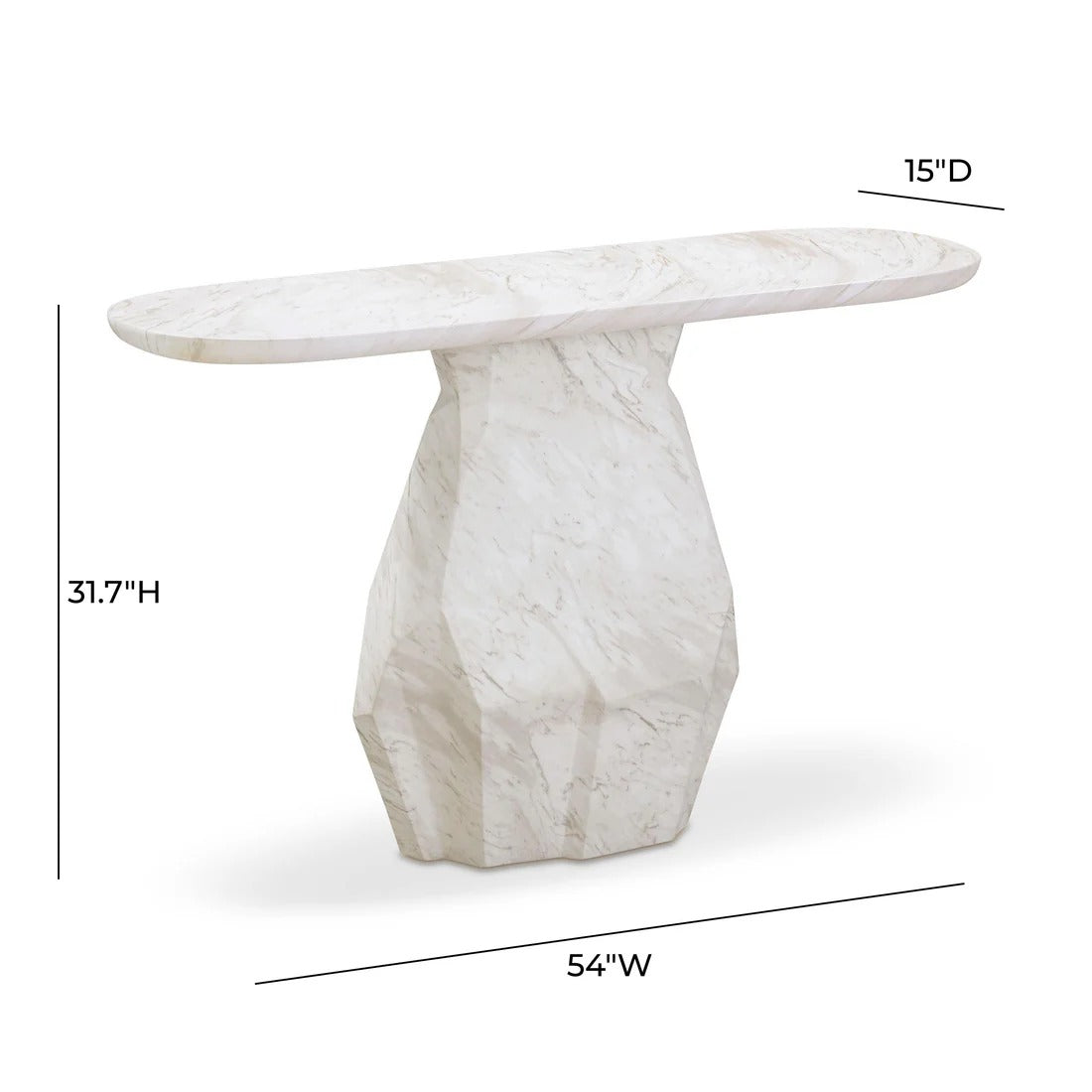 Esme Faux Marble Indoor / Outdoor Long Console Table