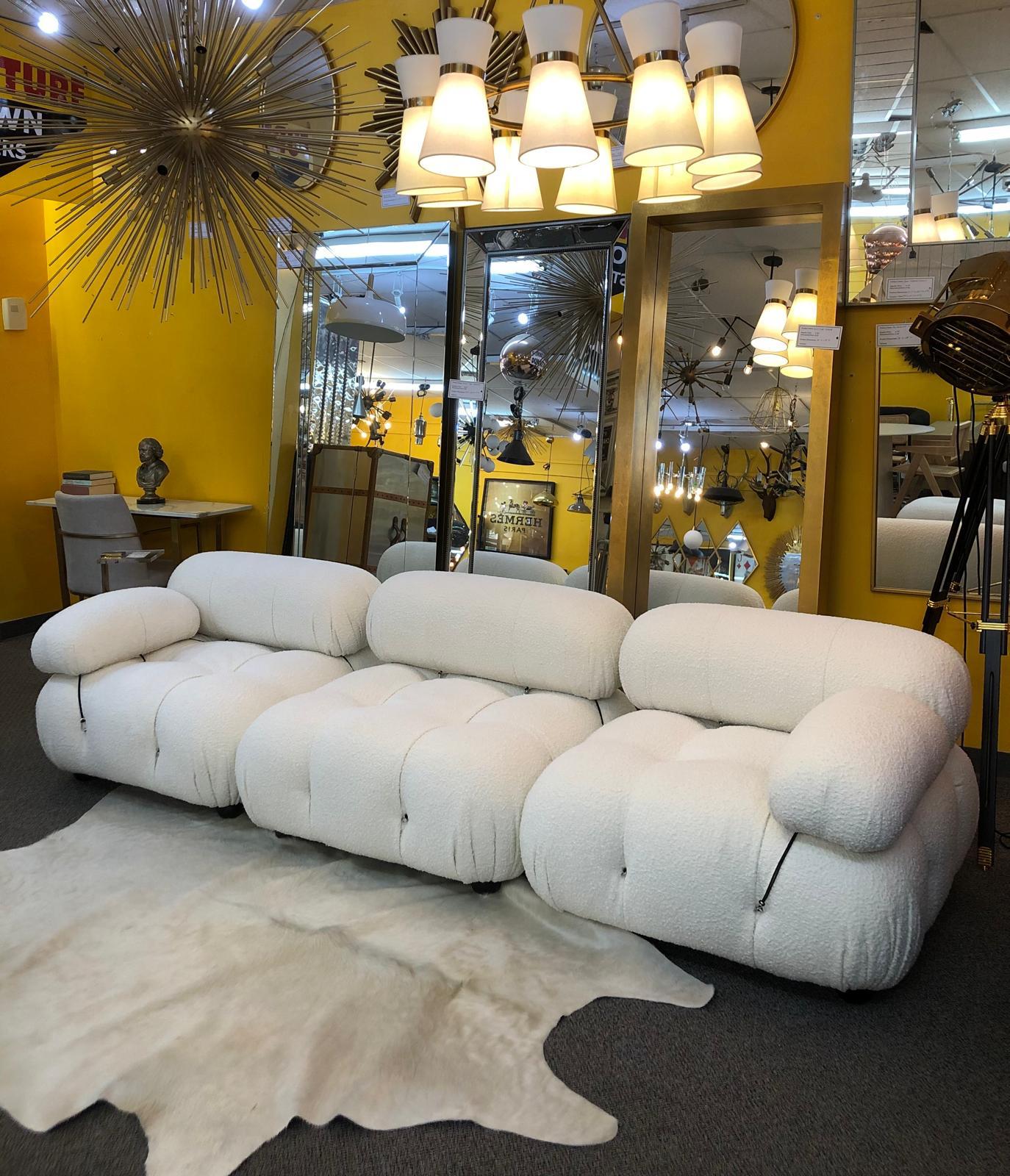 Mario Bellini Three-Seater Boucle Sofa