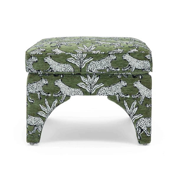 Raji Leopard Jacquard Ottoman