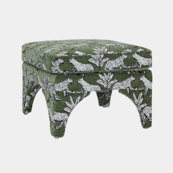 Raji Leopard Jacquard Ottoman