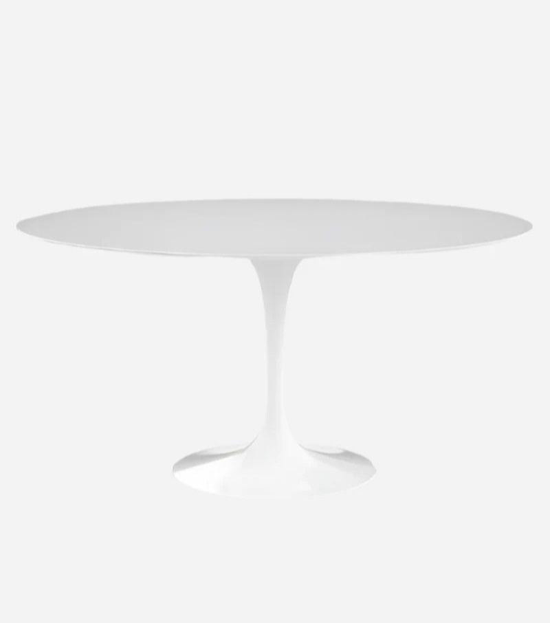White Lacquer Oval Tulip Dining Table