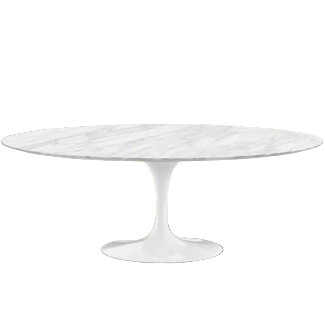 Oval Marble White Dining Table