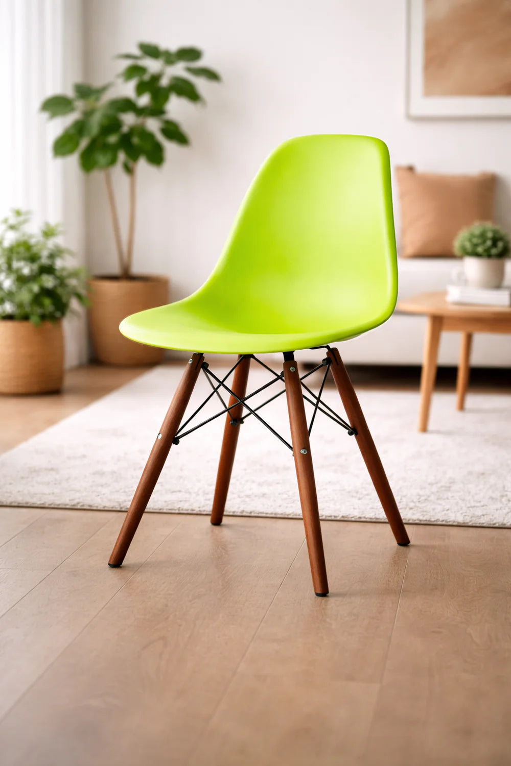 Eames Eiffel Molded Plastic Chair (Walnut Base)