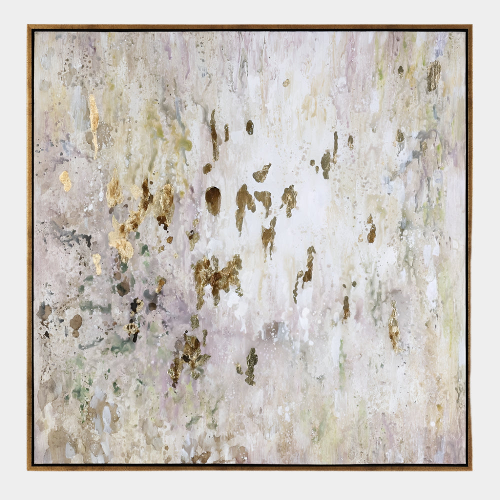 Golden Raindrops Hand Painted Canvas