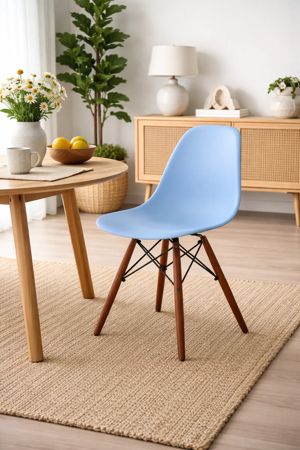 Eames Eiffel Molded Plastic Chair (Walnut Base)