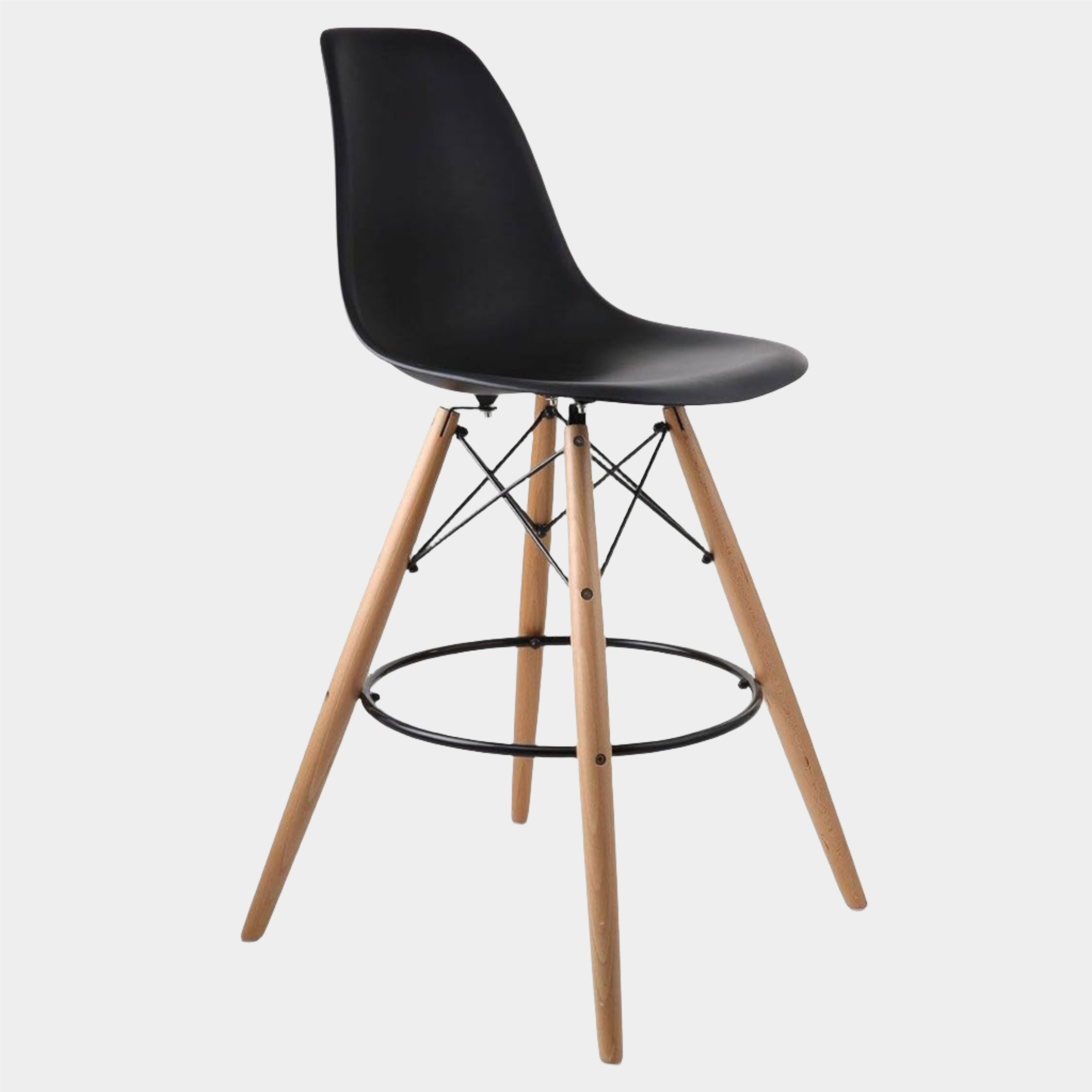 Tabouret Eiffel avec pattes en bois naturel (26")