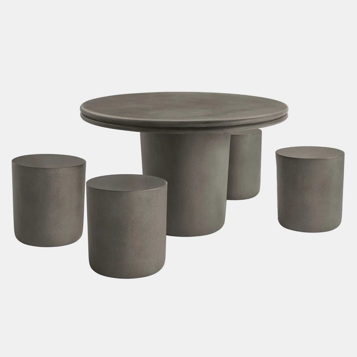 Brion Indoor Outdoor Patio Concrete Dining Table - 5 Piece Set