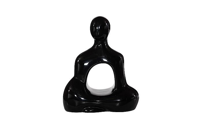 Buddha Seated Sculpture Gel Coat - Black